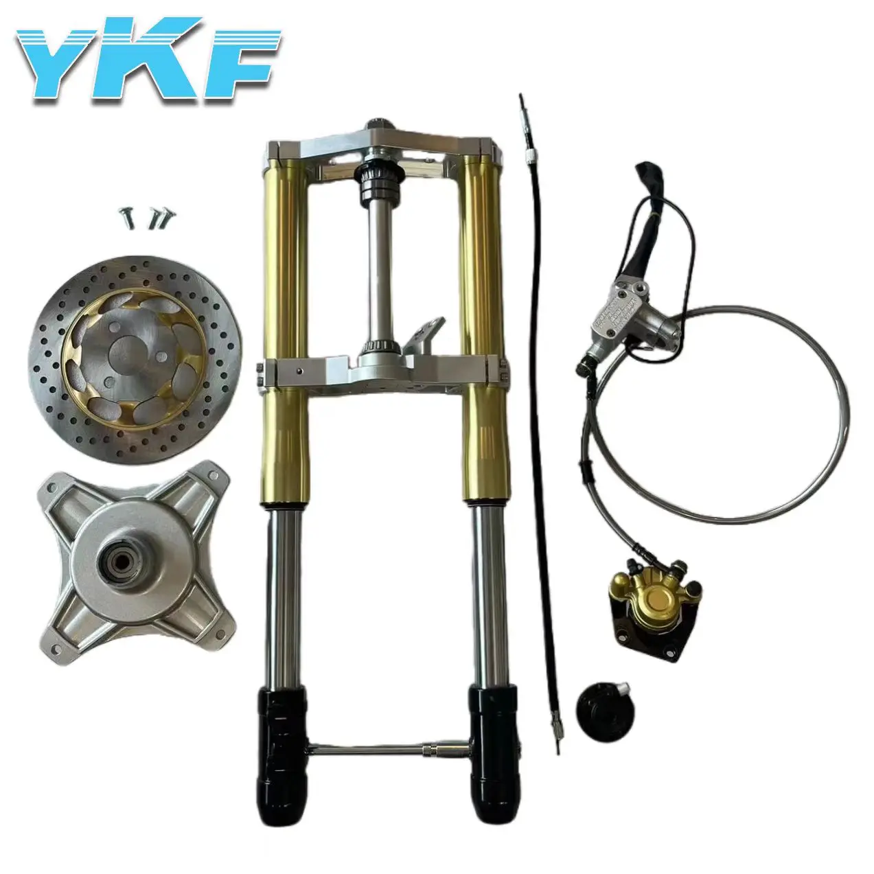 For DAX CT70 Inverted Fork Gold Disc Brake Mini Trail Shocks Suspension