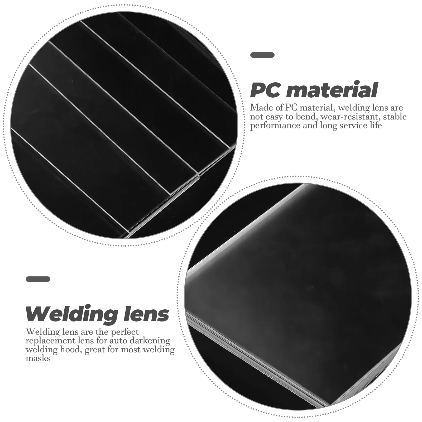 

10pcs Replacement Welding Lens Auto Darkening PC Material Long Service Life Wear Resistant Stable