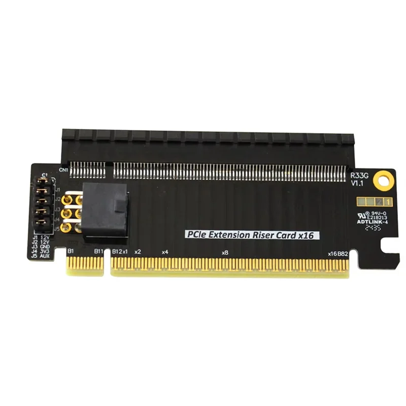 

PCI-E 5.0 X16 Half Height To Full Height Extension Riser Card Pcie5.0 X16 Test Card Support External Power Supply