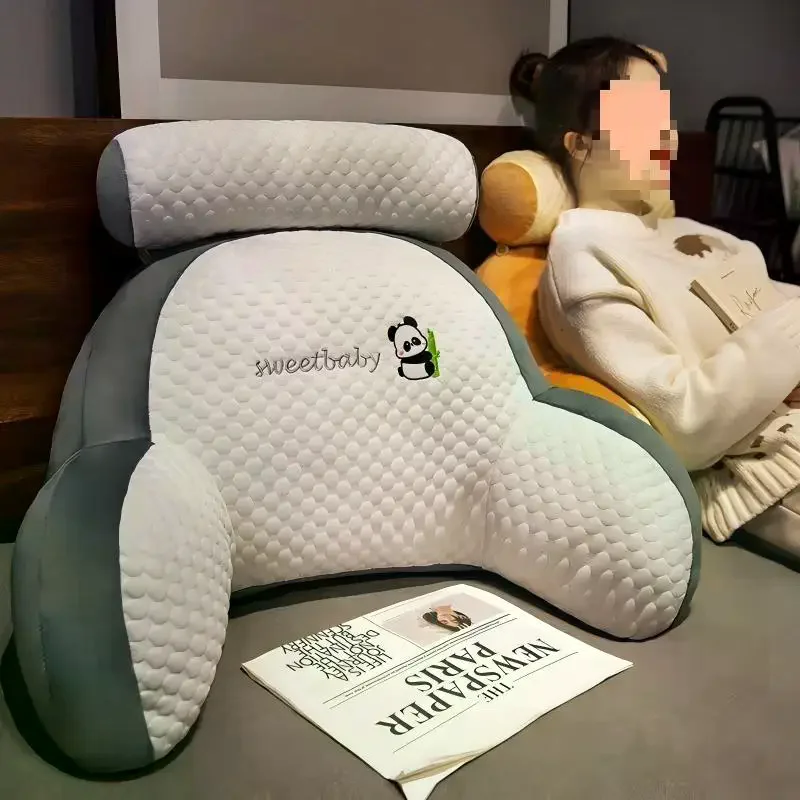 1pc Reading Pillow Ergonomic With Adjustable Back Support Soft Lumbar Cushion For Bed Sofa Chair Breathable Comfortable