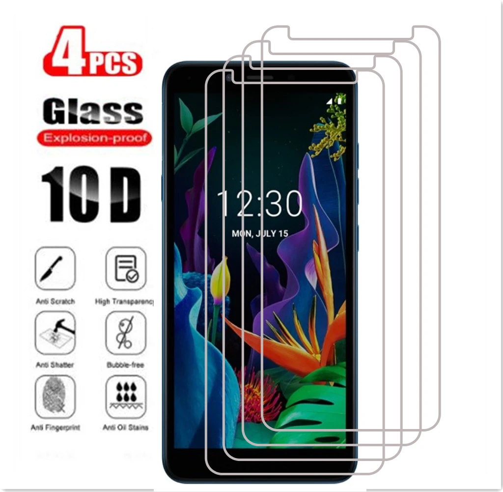 4 pçs filme frontal do telefone de vidro para lg k9 k11 k20 mais k40 k50 9h smartphone vidro protetor para lg k10 power pro 2017 2018