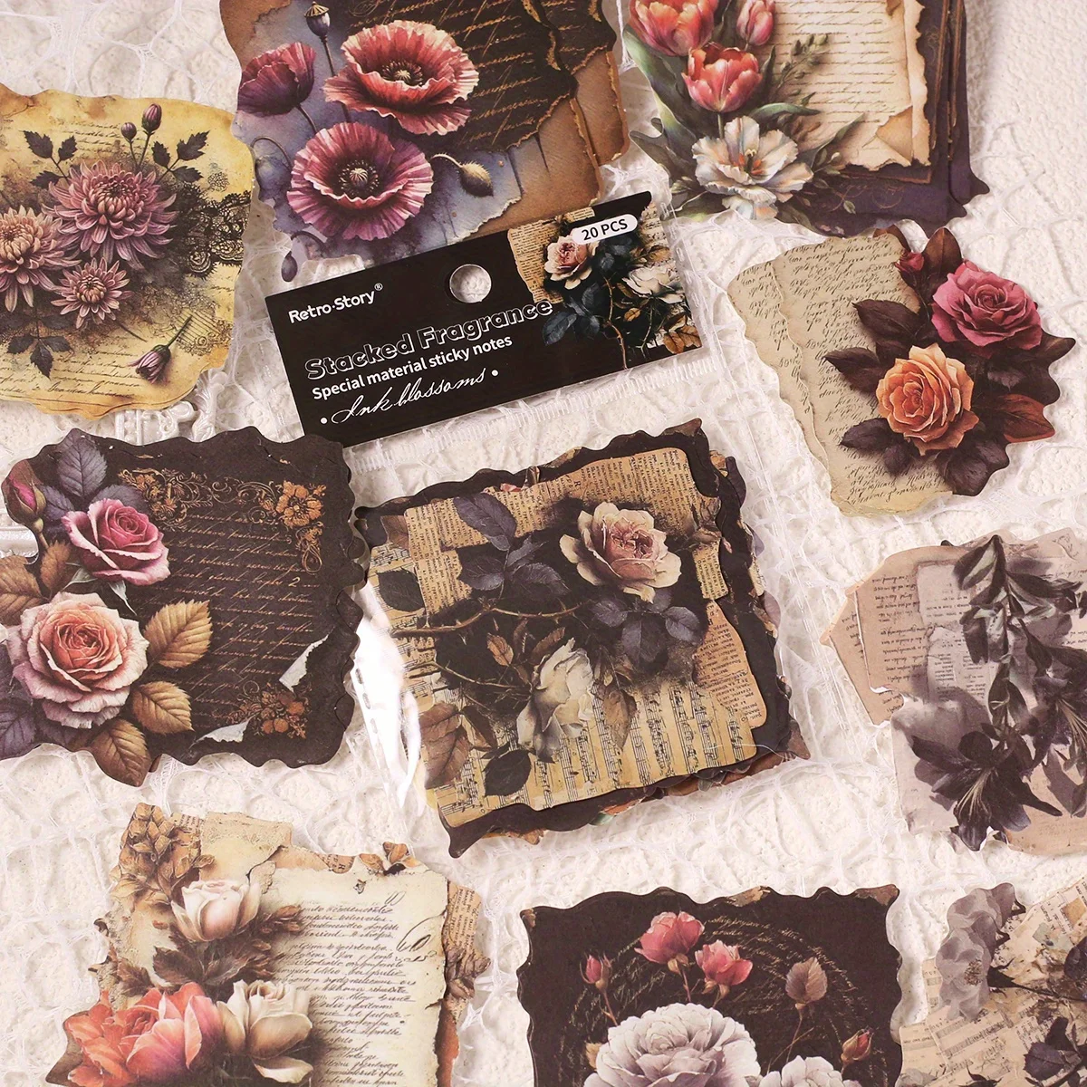20 Stück/120 Stück Vintage-Scrapbook-Papier, botanische Blumen-Serie für Scrapbooking-Zubehör, Kartenherstellung, Junk-Journal-Dekorpapier