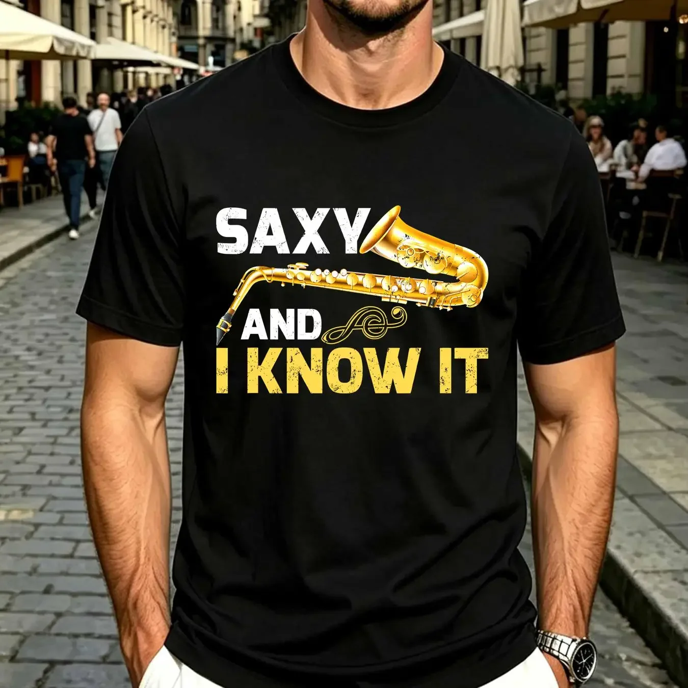 washed T Shirt Saxophone Saxy And I Know It Sax Player Baseball cap Snapback Caps Knitted Hat vintage Washed Casual Slightly