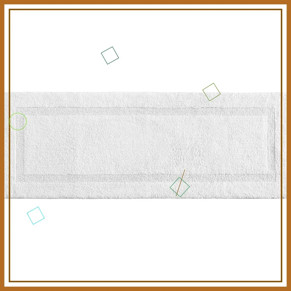 

Soft Absorbent Cotton Bath Runner Rug with Skid-Resistant Backing, Oeko-Tex Certified (60x22 Inch)