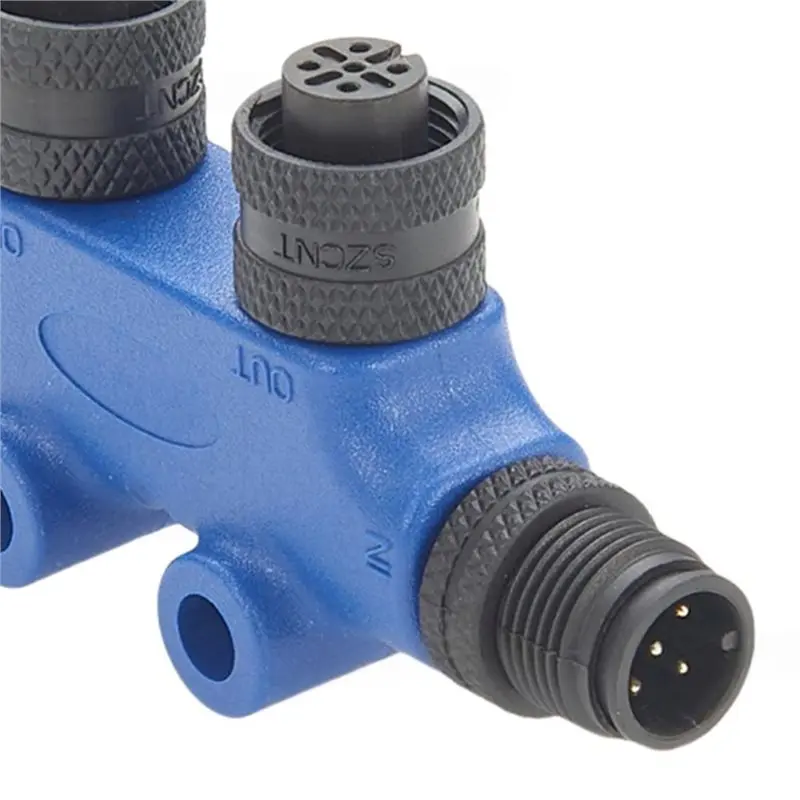 [B24B!】 Thread 4Port 5Pin IP67 Waterproof NMEA 2000 N2k Tee T Connector For Garmin For Lowrance For Simrad Network