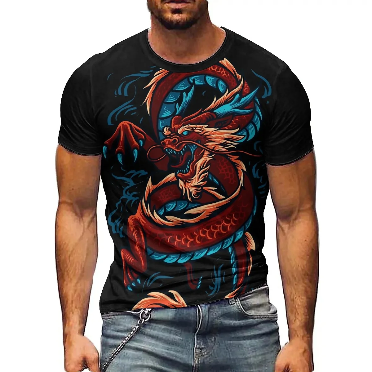 Geometric Abstract Men's 3D Printed Short-sleeved T-shirts. Lightweight and Breathable Polyester Fabric for Men and Women, Print
