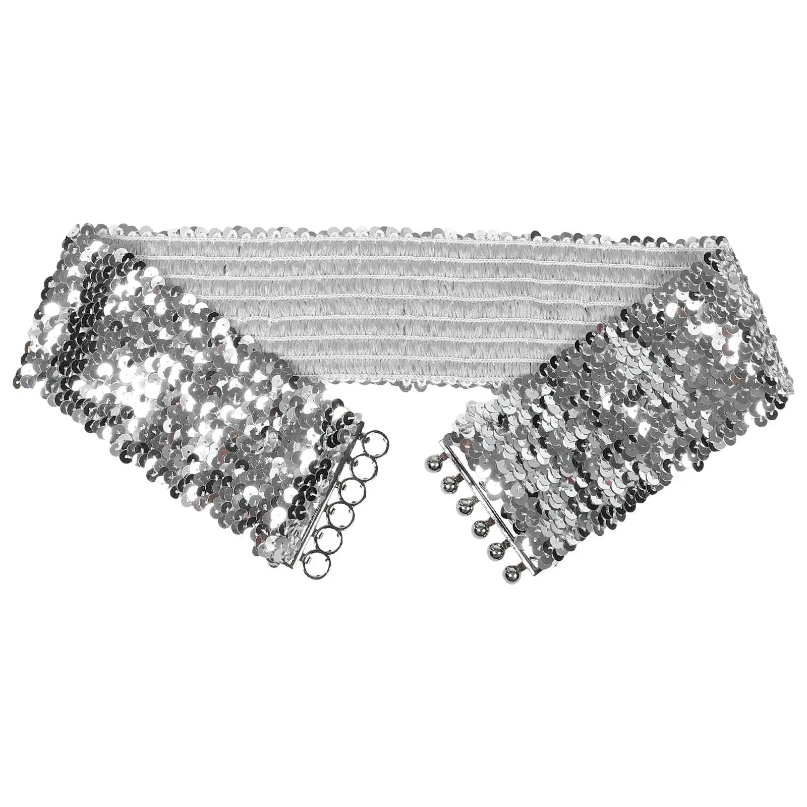 

Пояс с пайетками для женщин, широкий эластичный блестящий пояс в стиле 80-х и 70-х, для дискотек, костюмов, костюмов для чирлидинга, блестящий эластичный пояс-ремень