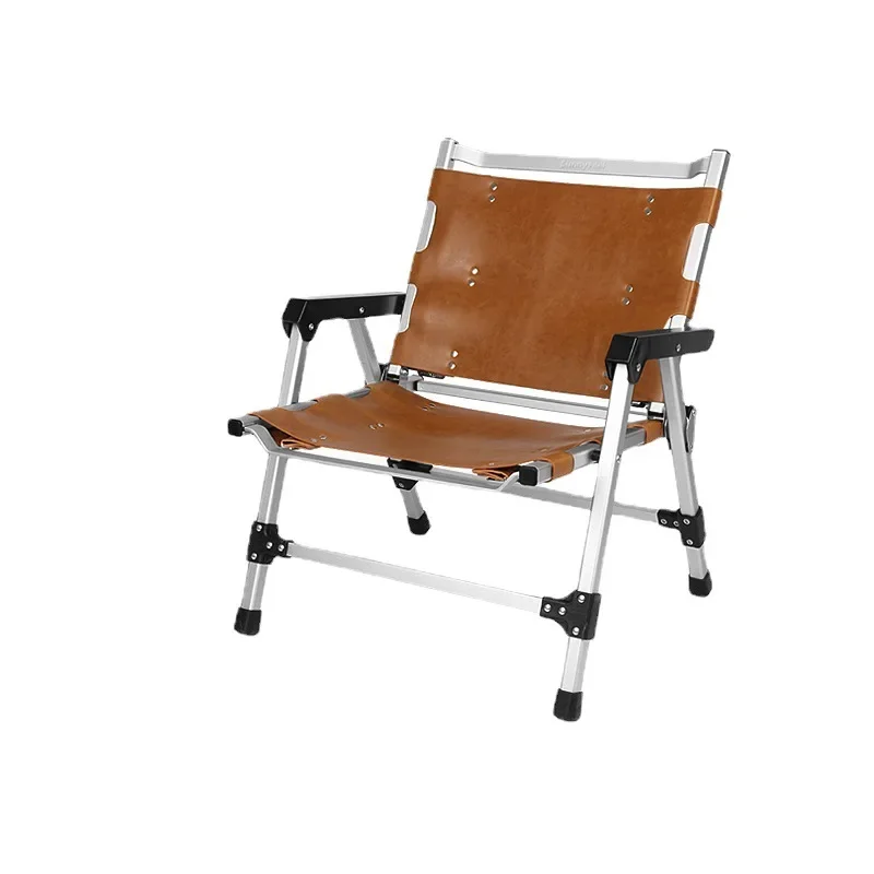 Outdoor camping folding chair camping picnic Kermit chair, leather canvas back chair