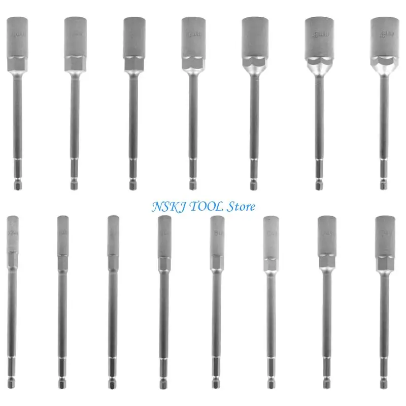 L8RC 15pcs Driver Deep Socket Set Professional Steel Socket Resistenza all'usura migliorata per l'uso prolungato nei seminari