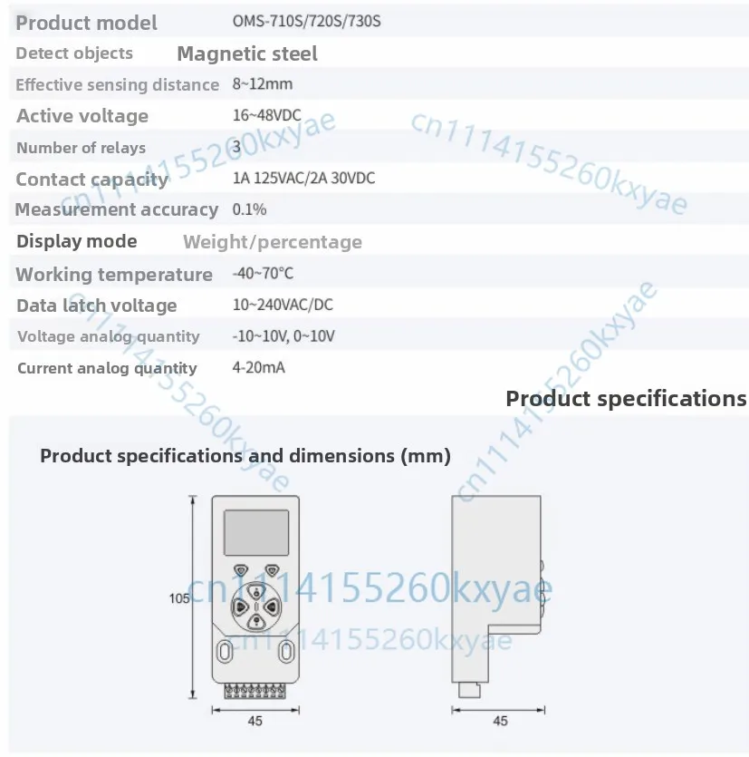 Oms-720 elevator accessories/weighing control/overload device/load instrument/load measurement/controller