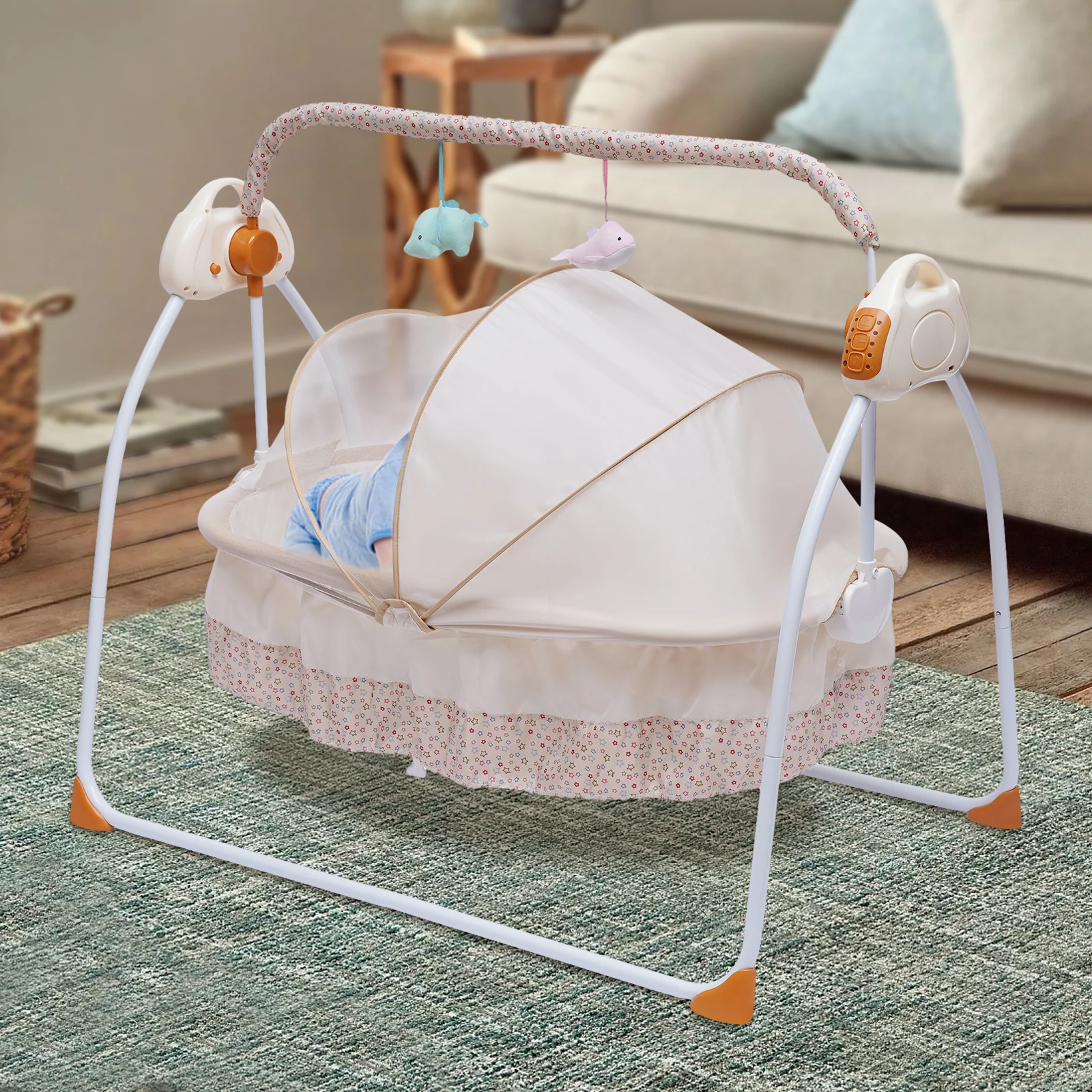 0-25Kg Big Space Electric Baby Crib Cradle Infant Rocker Auto Swing Bed Baby Cradle For Babies Who Are 0-18 Months In Age