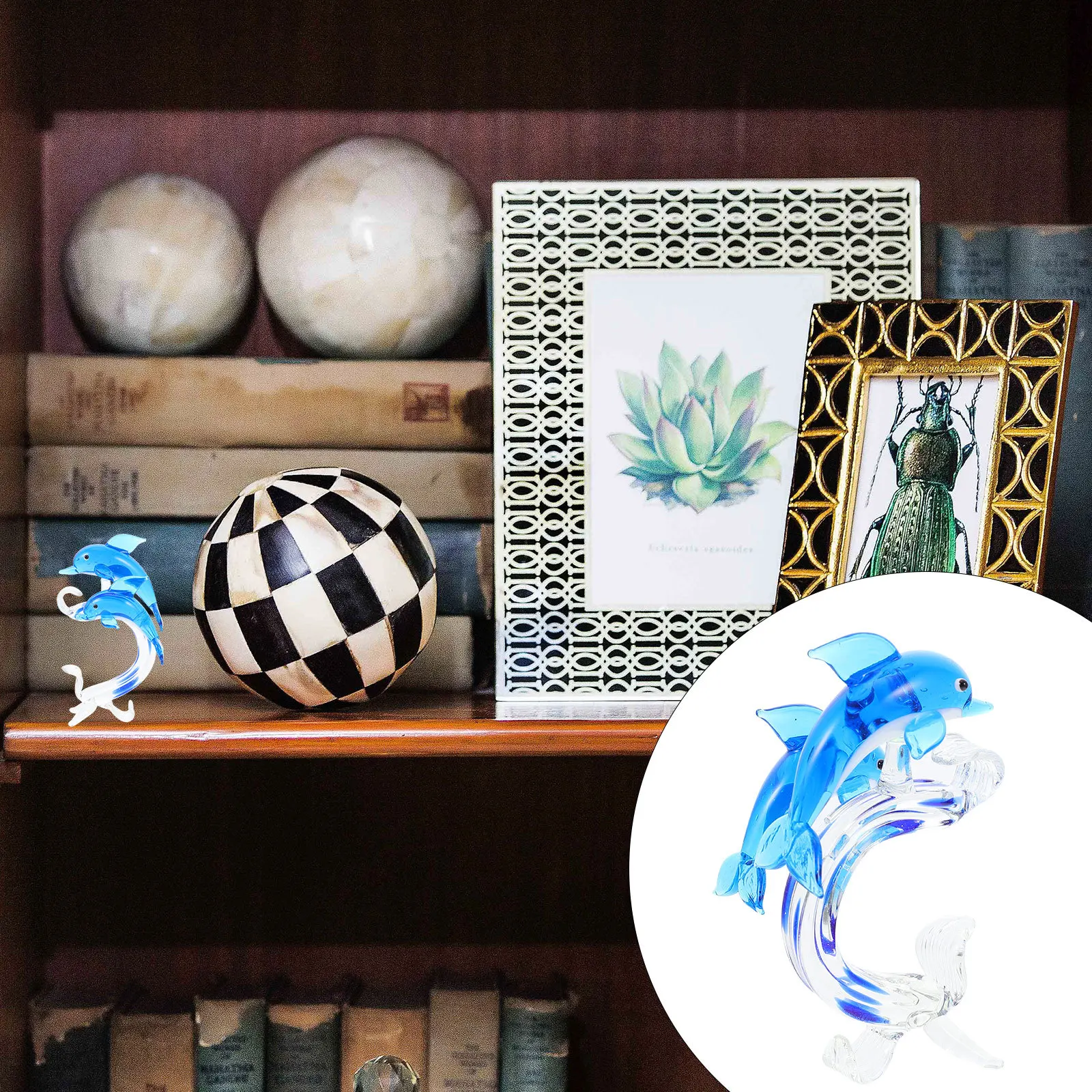 

Little Dolphin Glass Desktop Ornament Exquisite Crystal Clear Art Home Office Decoration Unique Creative Decor Gift