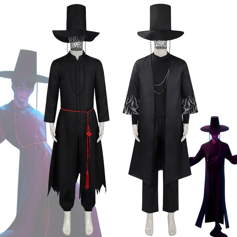 

Anime movie Kpop Demon Hunter Saja Boy Jinu Cosplay Costume Group Singing Korea Style Man Suit Hat Black Y2K Gothic Halloween