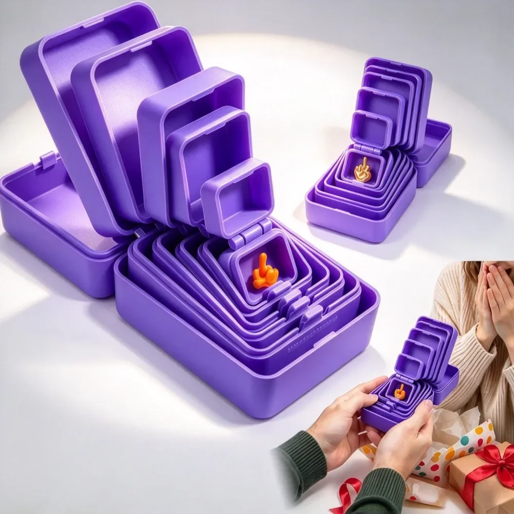 3D Printed Nesting Doll Box Surprise Box Prank Prop Can Hold Ring 6-Layer Box Stress-Relief Toy Halloween Christmas Holiday Gift