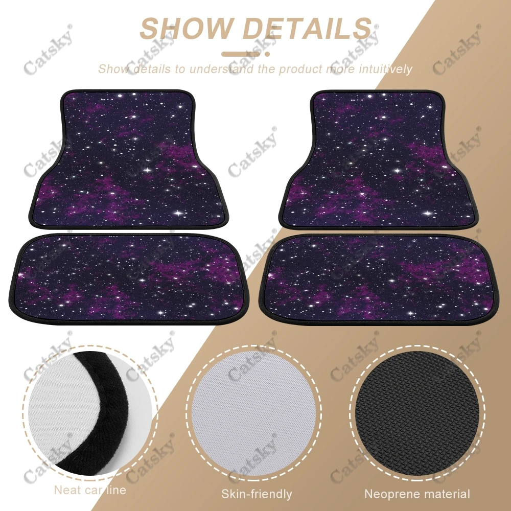 Artistic Space Car Floor Mat Vintage Carpet Anti-Slip Rubber Mat Pack of 4 Auto Accessiores for Car SUV Van