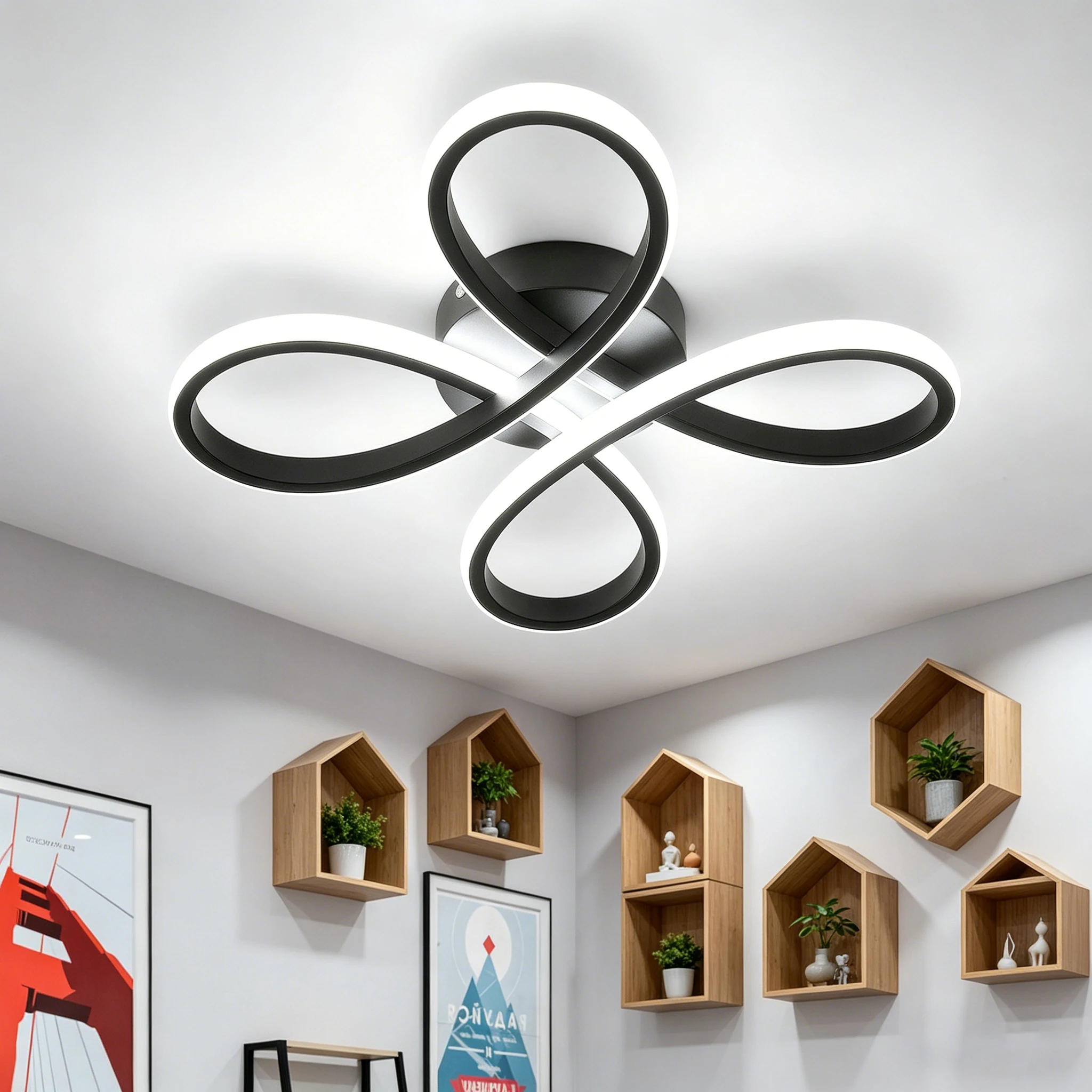 Lampada da soffitto a LED moderna, lampada da soffitto da 30 W, lampada da soffitto a forma di fiore per corridoi, balconi e soggiorni, con luce bianca a 6500 K.
