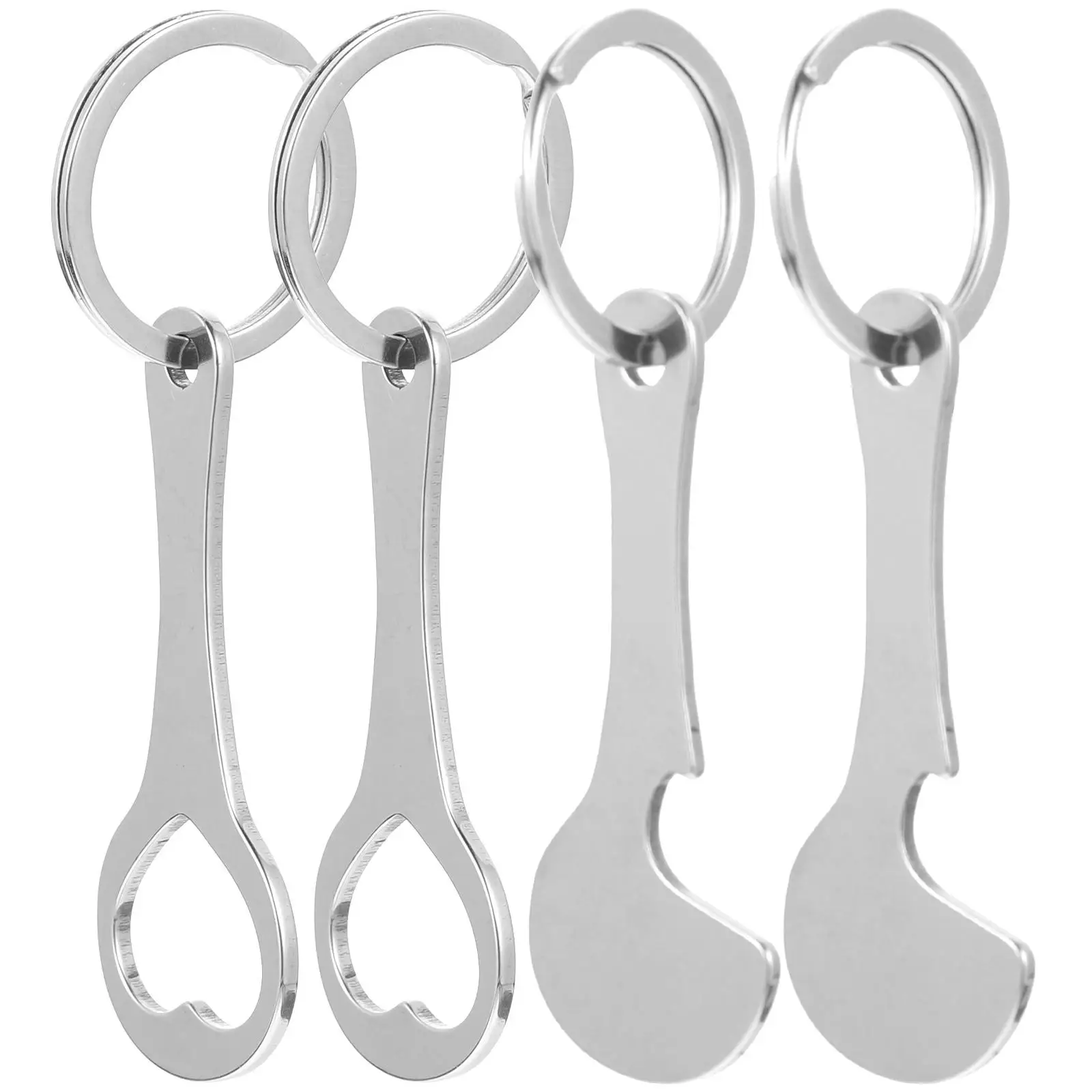 4 Pcs Stainless Steel Shopping Cart Token Carabiner Keychain Portable Key Rings Small Trolley Tokens Smooth Metal Lab