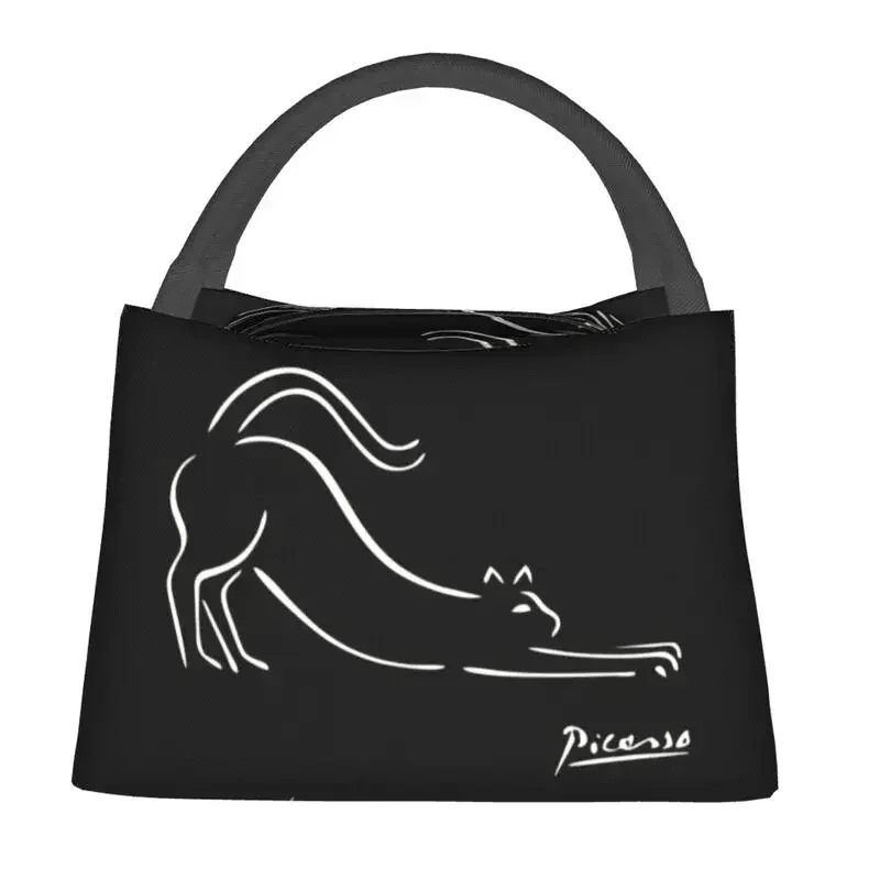 Pablo Picasso White Cat Thermal Insulated Lunch Bag Women Famous Oil Painting Portable Lunch Container Multifunction Food Box