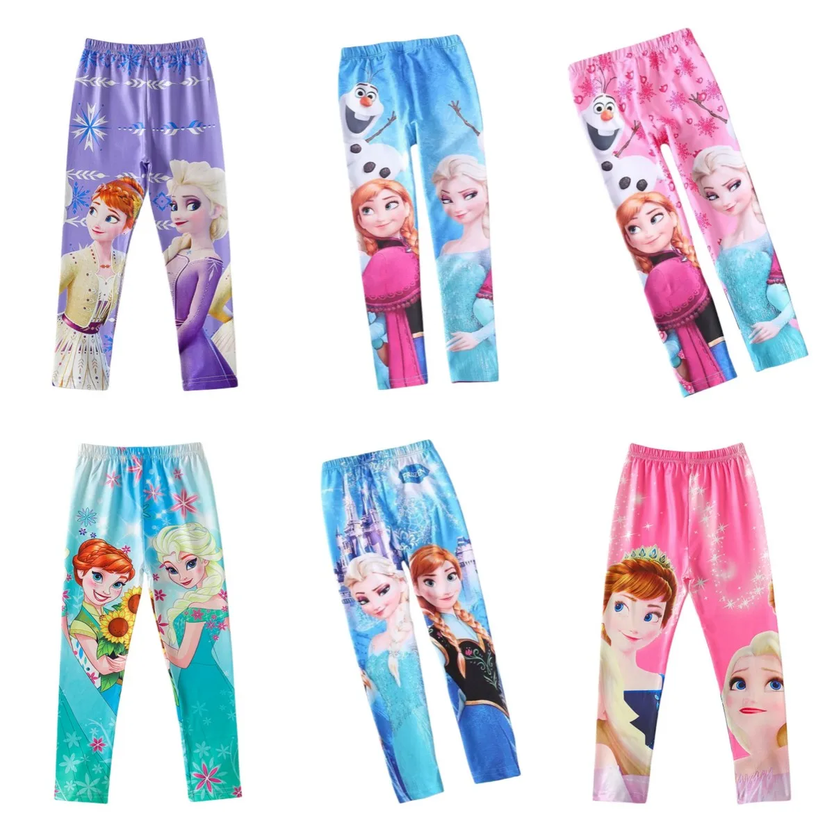 HOT TOYS Girl Elsa Ana Olaf Legging Girl Spring Summer Pants Size 100-140  Girl Trousers For 3-8 Years Kids Cartoon Legging