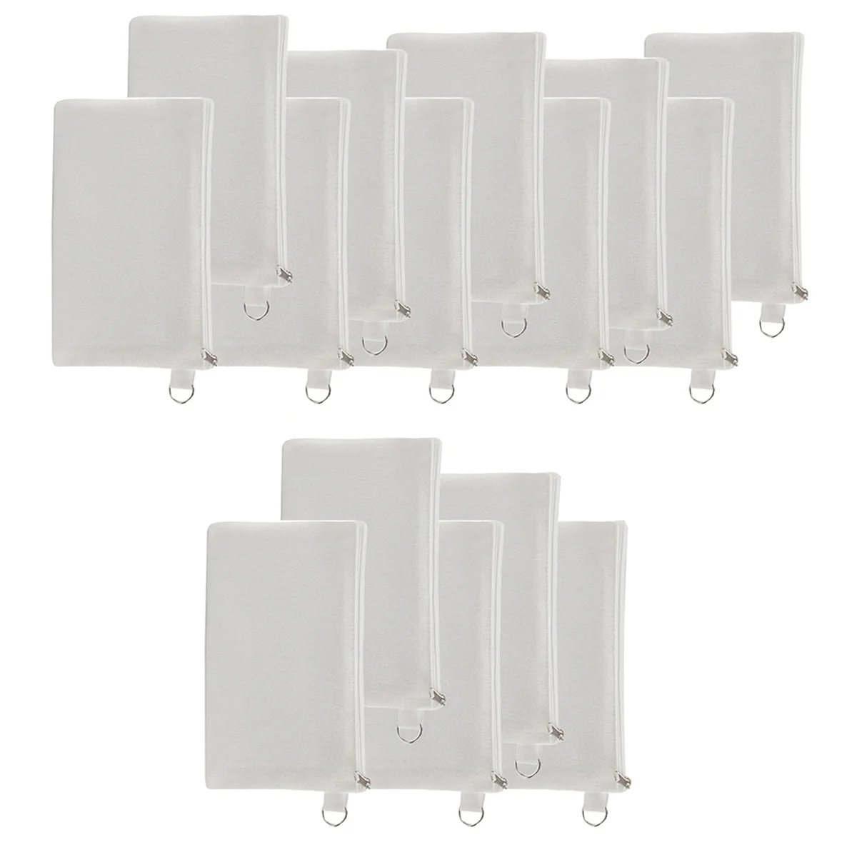 I nuovi sacchetti per trucco in tela bianca per sublimazione da 15 pezzi sfusi, sacchetti per cosmetici per trasferimento di calore fai da te, 7,28 x 4,72 pollici