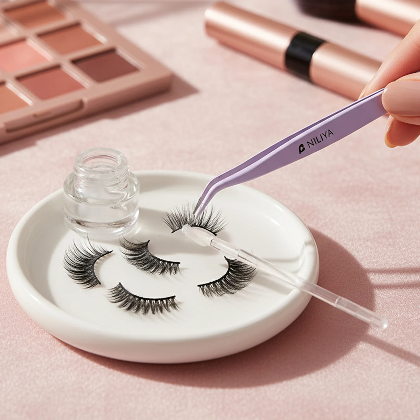 つけまつげピンセットまつげエクステンションファイバーチップラッシュピンセットDIYまつげピンセットネイルアートステッカーラインストーンピッキングツール