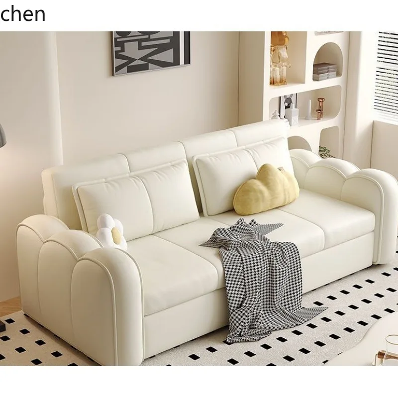 

LXC modern simple small apartment multi-functional sofa living room apartment folding sofa bed storage cat claw leather