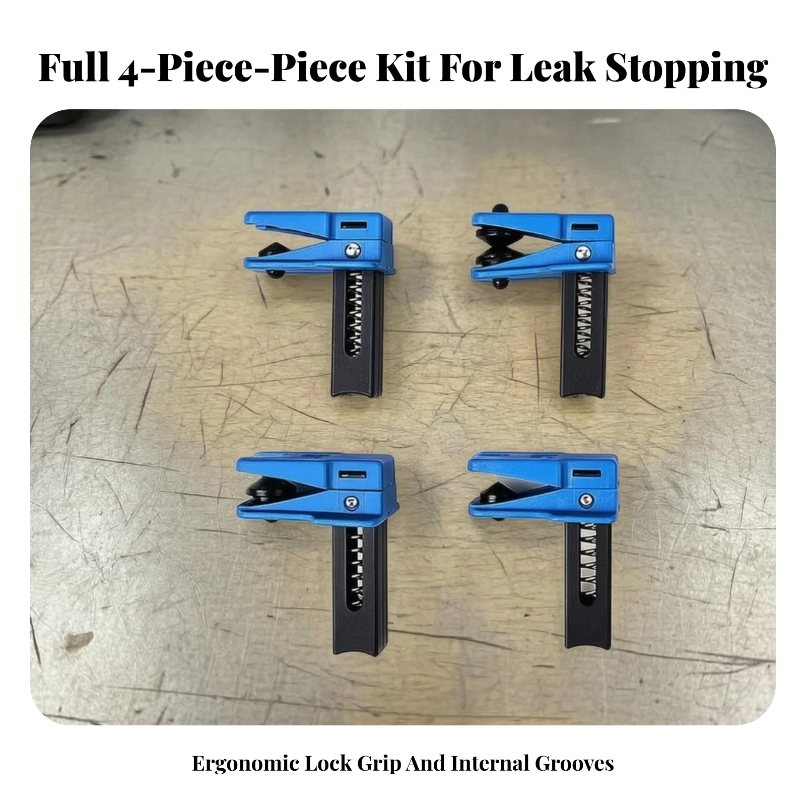 4 Pieces Brake Hose Clamp with Rubber Plug Reusable Spring-Loaded Brake Line Clamp Fluid Line Pinch-off Tool Universal Quick