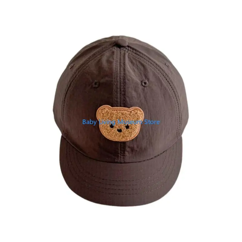 

P31C 3-10T Boys and Girls Sun Hat Cartoon Bear Baseball Caps Quick Drying Short Brim