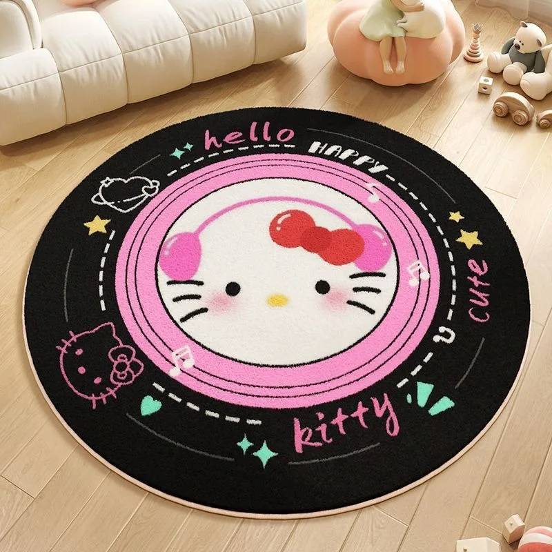 MINISO Disney Cartoon Album Circular Carpet Cute Cartoon Home Decor Living Room Sofa Bedroom Bedside Kitchen Game Mat Non-slip