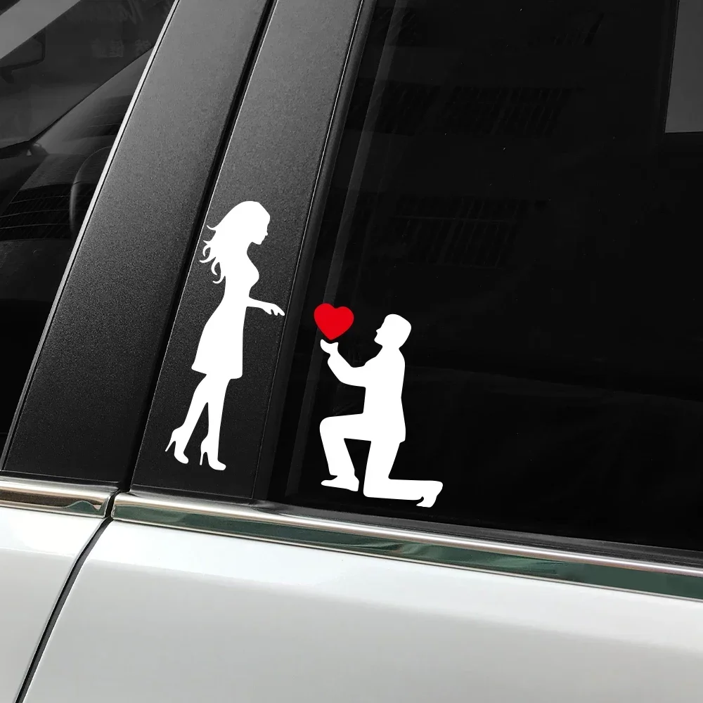 Car sticker Love Couple Propose Romantic Proposal Sticker Creative Body Door Auto Side Glass Waterproof Motorcycle Decal Refit