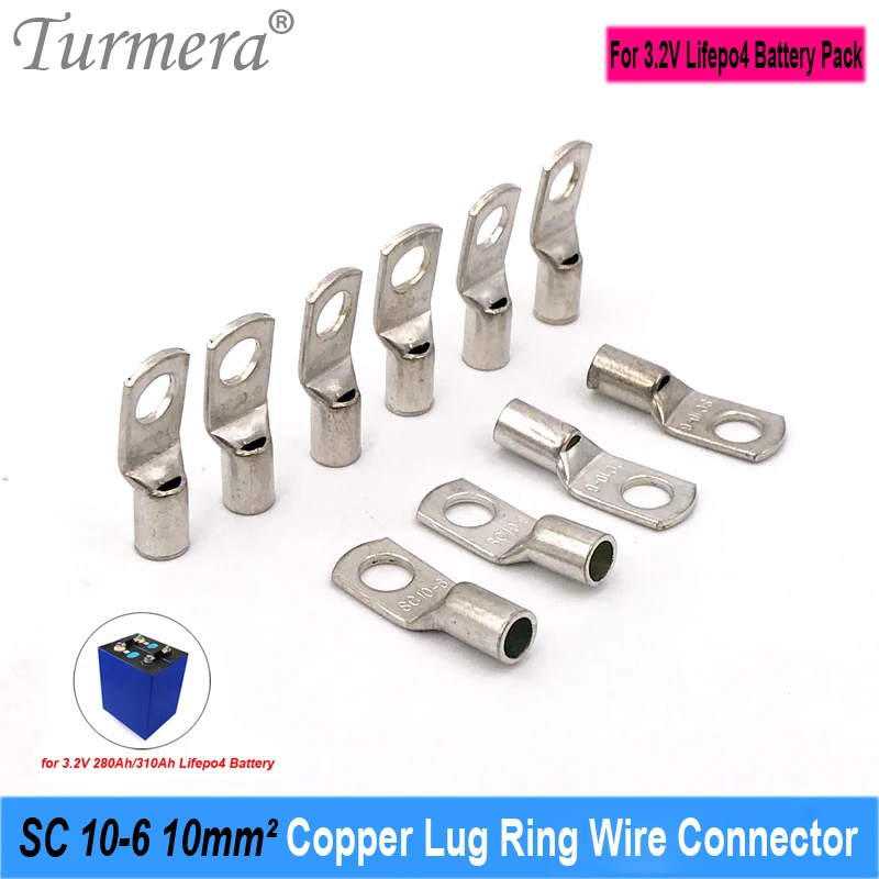 電動圧着コネクタ,SC10-6/10mm ² 銅線,3.2v,280ah,320ah,LiFePo4バッテリー用端子