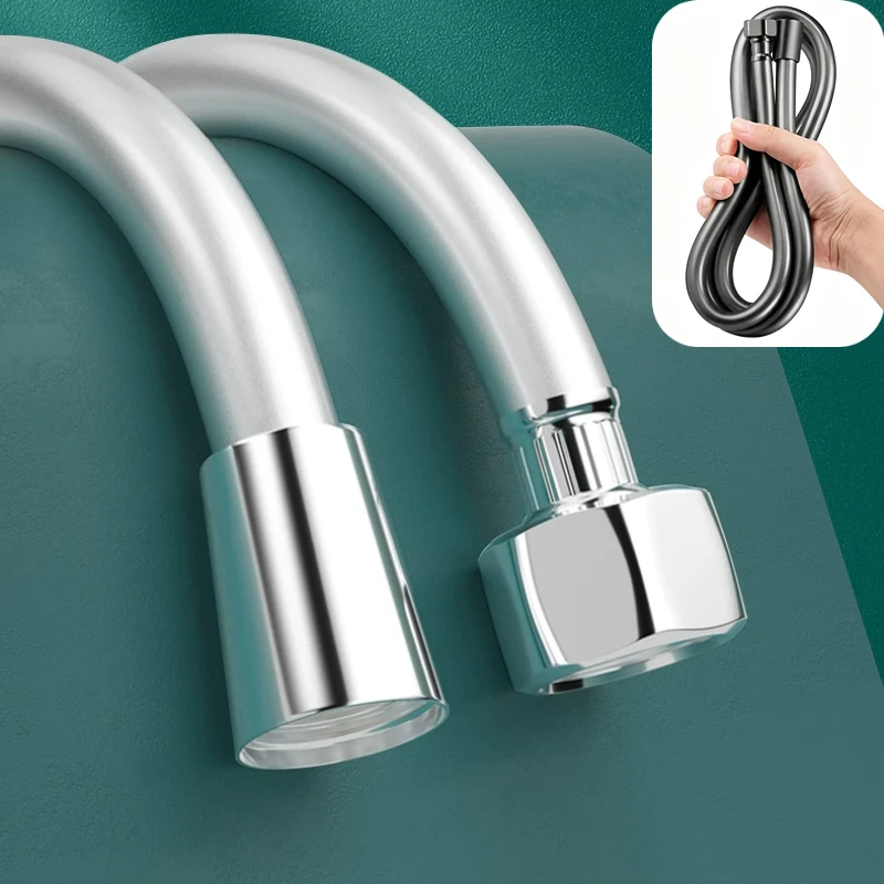 1.5/2M PVC Handheld Shower Head Hose Universal Flexible Anti Winding Explosion-proof Water Tube Bathroom Faucet Extension Pipe