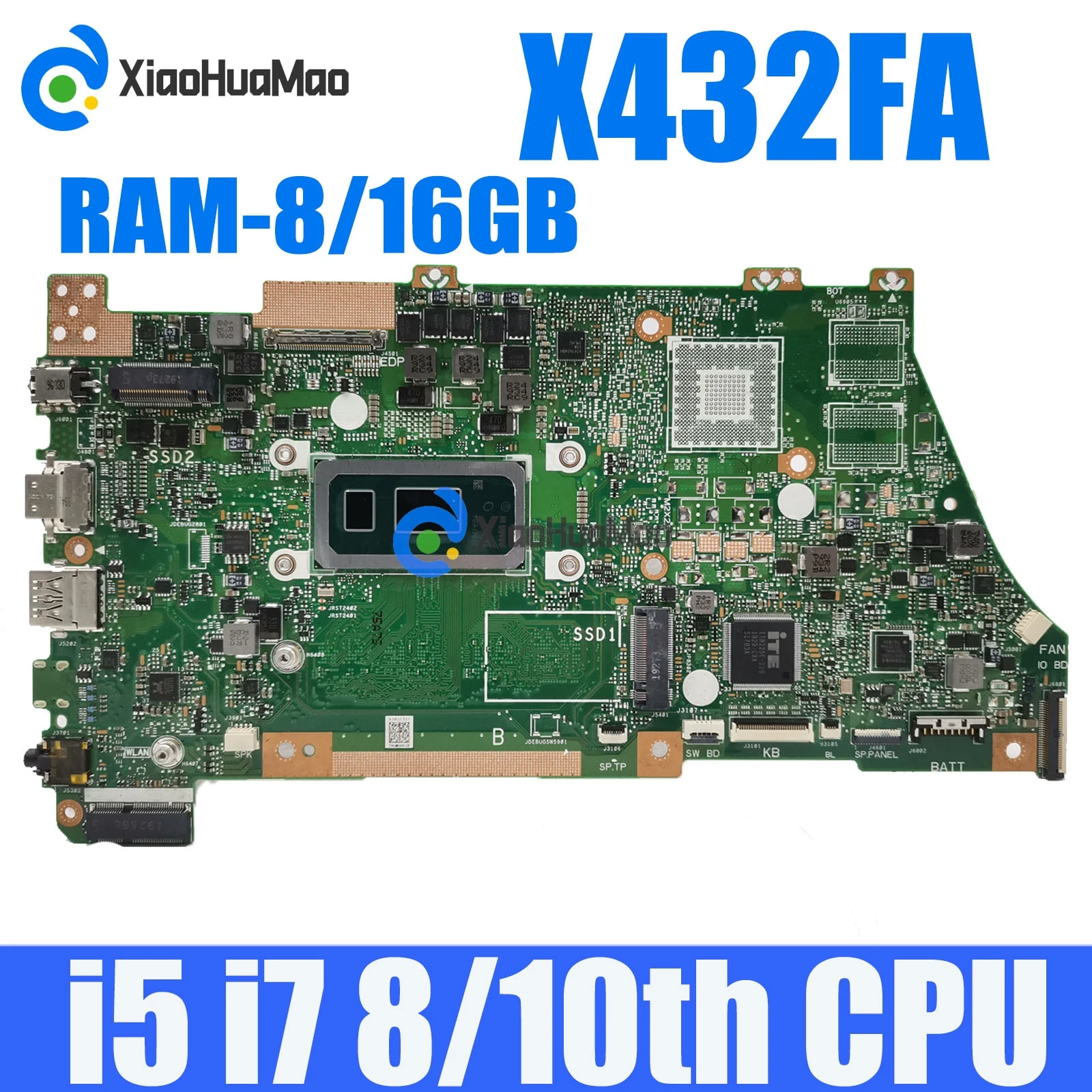 

X432FA with i5 / i7-8th 10th CPU 8GB/16GB-RAM Mainboard For ASUS VivoBook X432FL S432FA X432FA X432FAC Laptop Motherboard