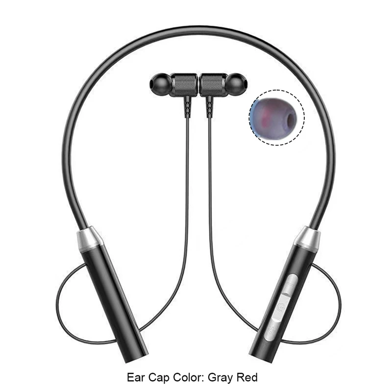 سماعة رأس بلوتوث لاسلكية الارتفاع ، ستيريو نوع الرقبة ، تقليل الضوضاء ، بطاقة المكونات العالمية ، الأذن الرياضية ، الميكروفون