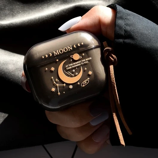 

Star Moon Starry Pattern Case For AirPods 4 4th Pro 2 Cover TPU PC Shockproof Headphone Coque For AirPods 3 2 1 Pro2 Cases Funda