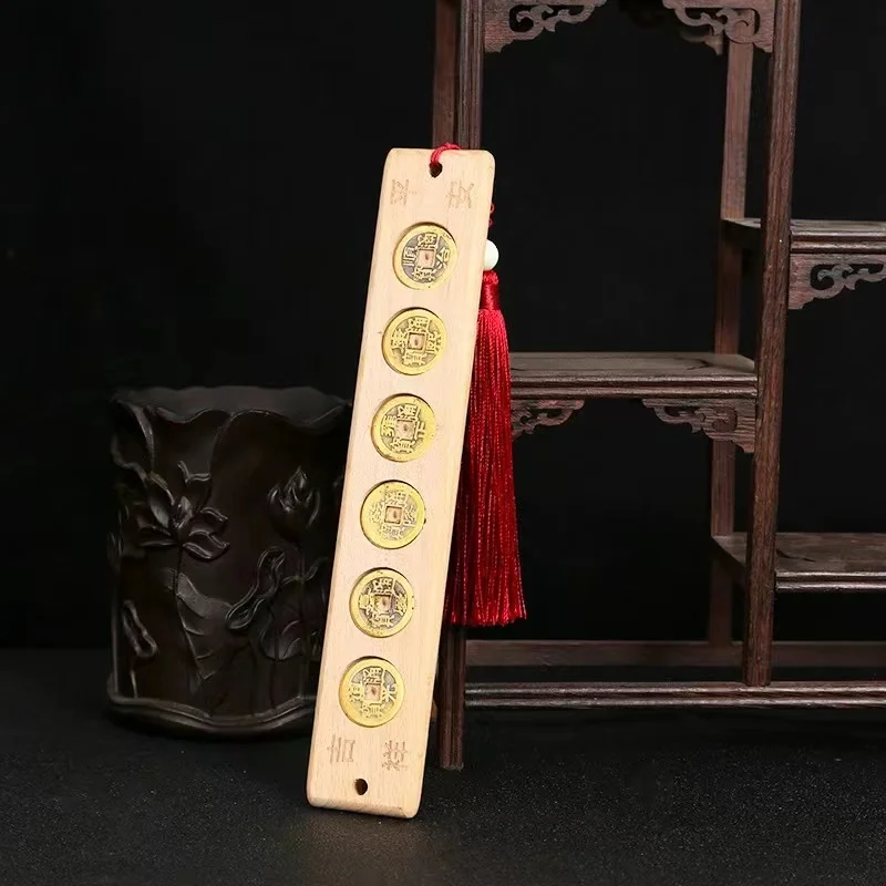 

Feng Shui Peach Wood 6 Emperors Money Ruler Good Fortune Protect Family Home Decoration