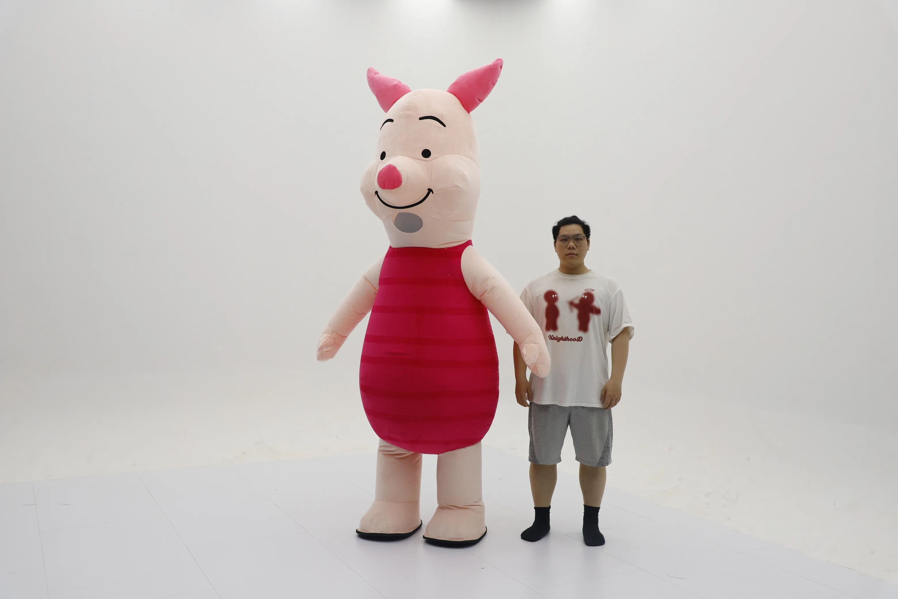 Pink Piggy Inflatable Costume Mascot Parade Adult Character Cosplay Animal Birthday Halloween Party Event Plush Set