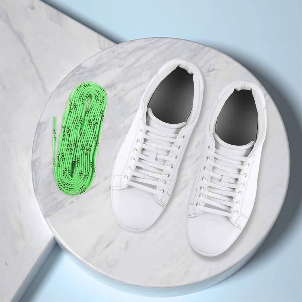 

2 Pairs Sneakers Hockey Shoelaces Ice Skate Fat Shoes Puck Skates Accessories Green Heavy Duty