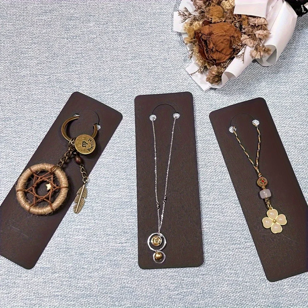 100-Pack Jewelry Display Cards with Protective Sleeves - Ideal for Necklaces, Earrings & Keychains - Crafted Gift Tags
