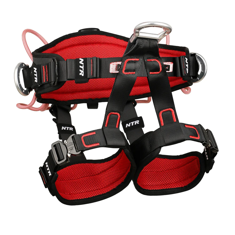 

Safety Half Body Harness Saddle Belt SRT Tree Climbing Rappelling Zipline Work Positioning Fall Protection Equipment