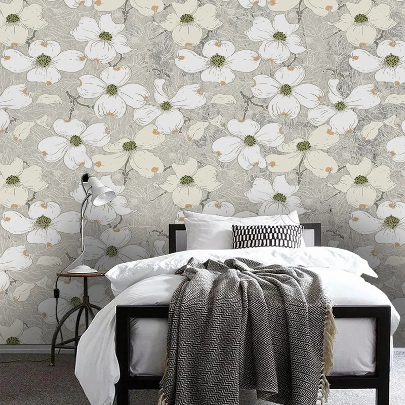 Custom Large Size 3D Photo Mural Pastoral American Style Flowers Wallpaper for Bedroom Living Room Backdrop Wall Home Decoration