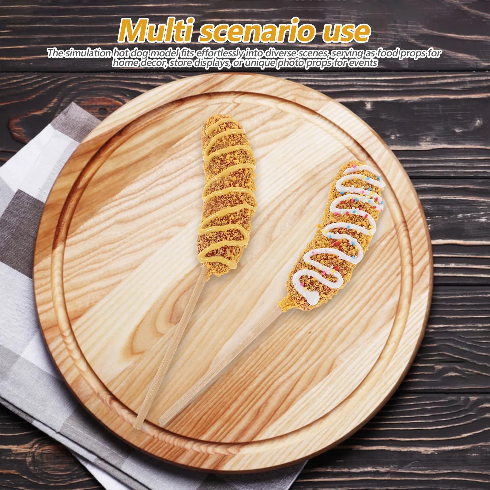 

3Pcs Realistic Artificial Hot Dog Model Hot Dog Grilled Sausage Model for Party Decoration Photo Props Home Decor Store Displays