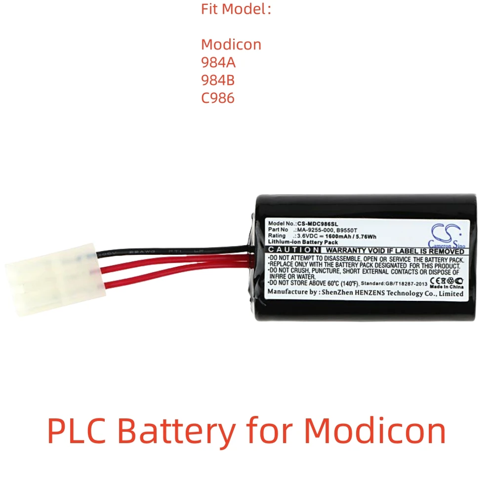 

Li-ion PLC Battery for Modicon,3.6V,1600mAh,984A 984B C986,MA-9255-000 B9550T