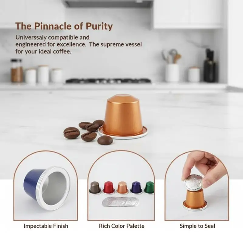 Aluminum Foil Coffee Capsules 10Pcs 15ml Leak Resistant Airtight Seal Long Freshness for Office Coffee Breaks