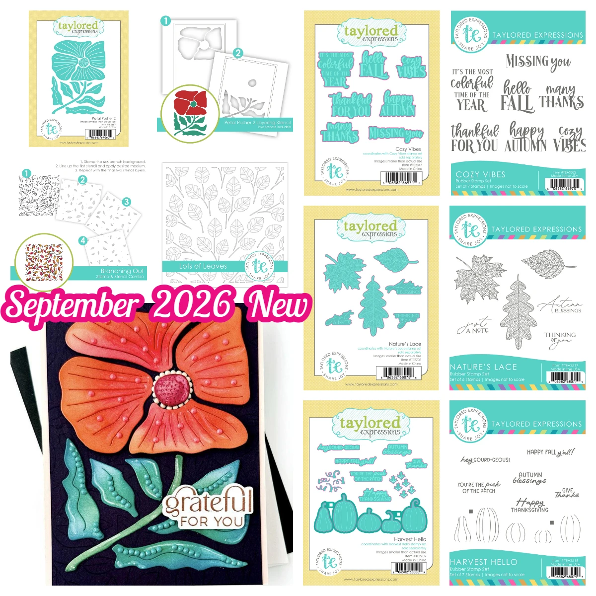 Harvest Hello Cozy Vibes Petal Pusher 2 Layering Stencil Metal Cutting-Dies Scrapbook Greeting Journal Paper September 2026 New