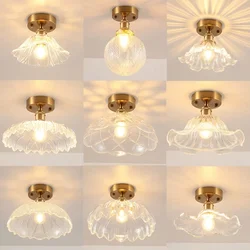 Vintage Glass Ceiling Lights for Hallway Aisel Bedroom Corridor Retro Loft Shop Restaurant Mounted Lamp Fixtures Luminaire