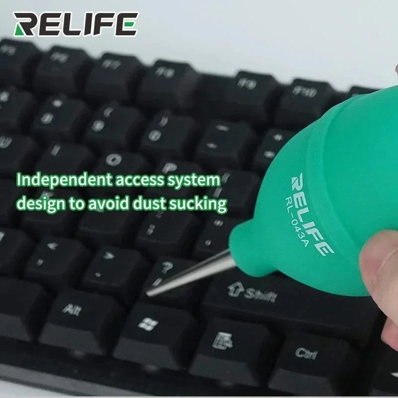 RELIFE RL043A Metal Air Blower Dust Cleaner Long Short Nozzle for Phone PCB Keyboard Camera Repair Cleaning