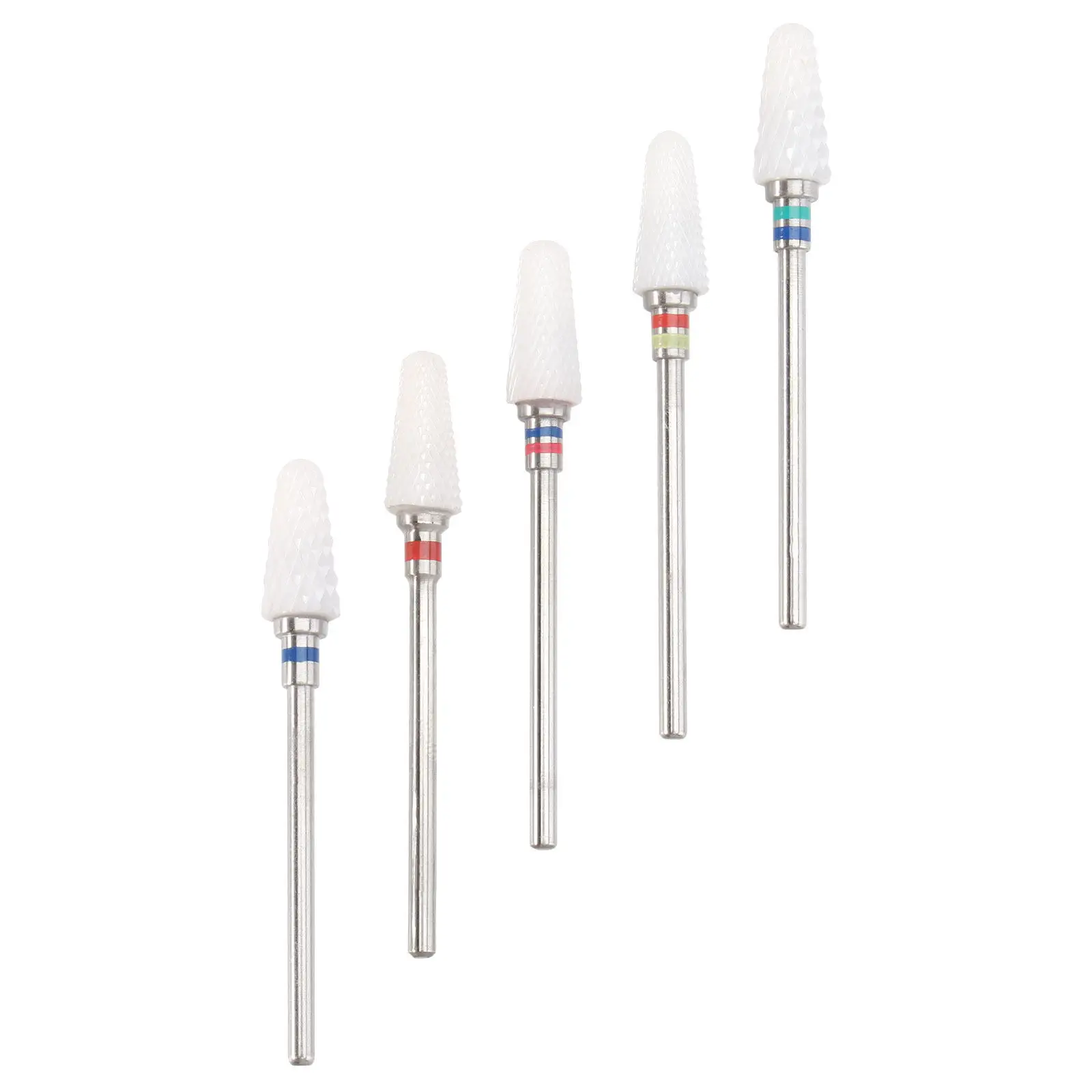 

5Pcs Ceramic Nail Grinding Heads Set for Nail Drill Machine - High Wear Resistance Polishing Head Tool for Natural Artificial