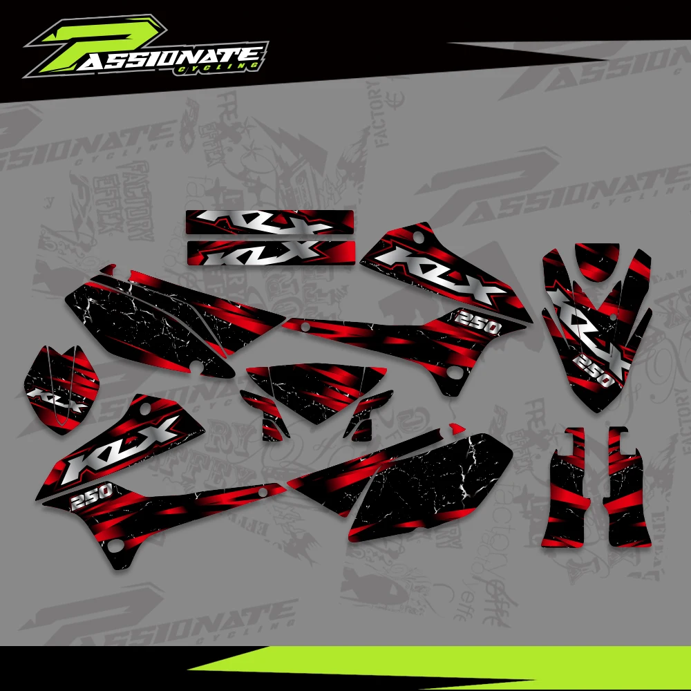 For Kawasaki KLX250 KLX 250 2008 2009 2010 2011 2012 2013 2014 2015 2016 2017 2018 2019 2020 Graphics Decals Stickers Background