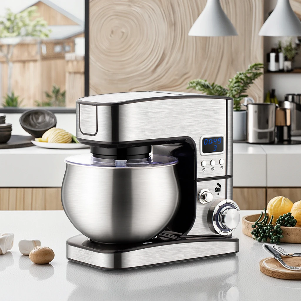 5L 3 in 1  Multi - Functional Stainless Steel 6 - Speed Adjustable Vertical Mixer Food Electric Household Dough Mixer